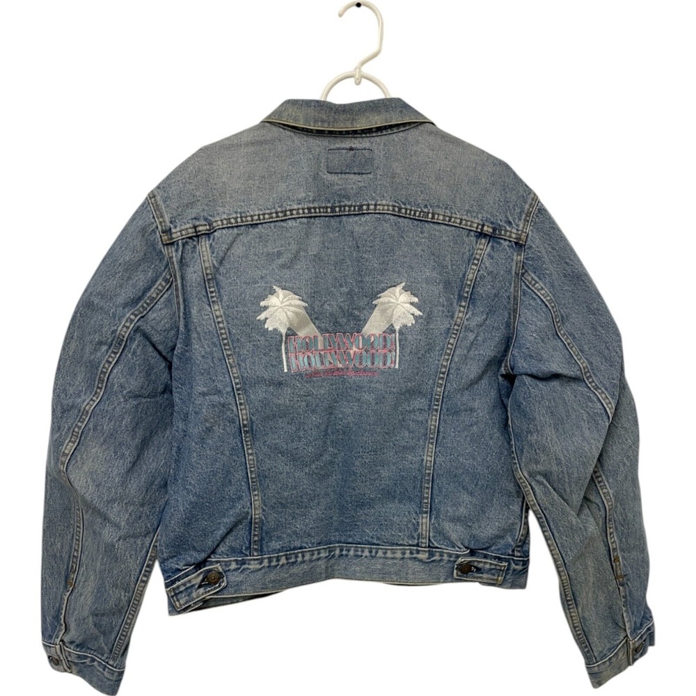 Vtg Levis Trucker Denim Jacket XL Hollywood Embroidered 71506 0214 Classic‎